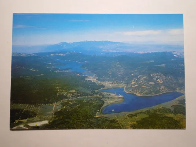 #1~Baldwin Lake & Big Bear Lake~California~Aerial View~Vintage Postcard