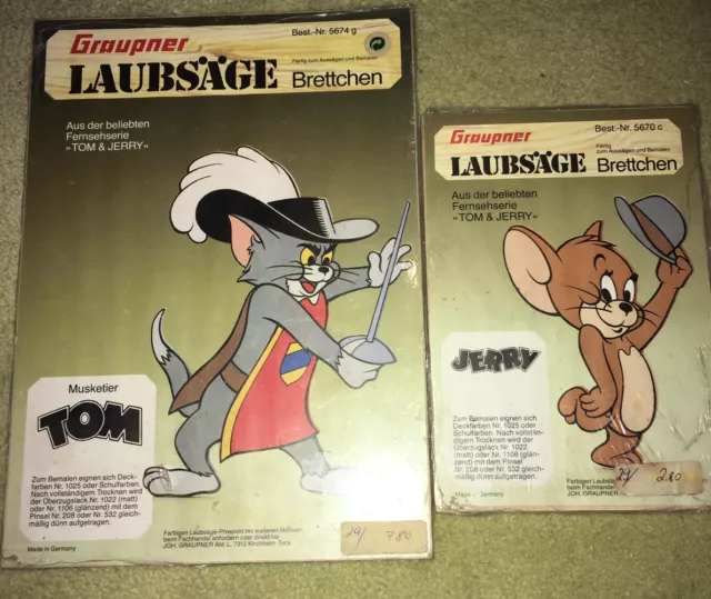 Tableros de sierra de hoja caduca Graupner 5674g 5670c Tom & Jerry mosquetero NUEVO EMBALAJE ORIGINAL 1989 raro