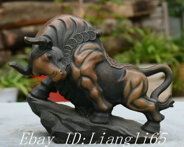 10& CHINESE RED Bronze Zodiac Year Feng Shui Bull Willing ox Strong