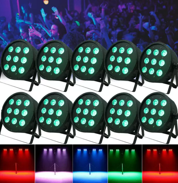 10X 135W PAR Can 9 LED RGBW Bühnenbeleuchtung DMX Show Party Konzert Bühnenlicht