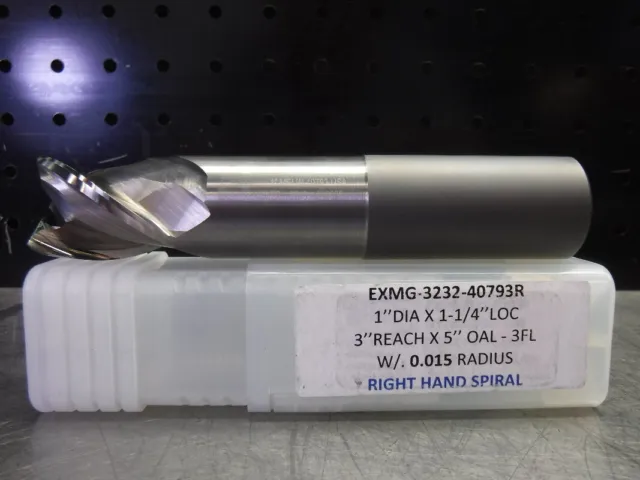 Melin 1" Carbide Endmill 0.015 Radius 3 Flute EXMG-3232-40793R (LOC3682)