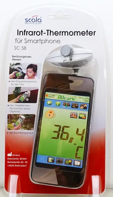SCALA SC-58, Infraroth Stirn Fieber Thermometer für Smartphone mit 3,5 Klinke