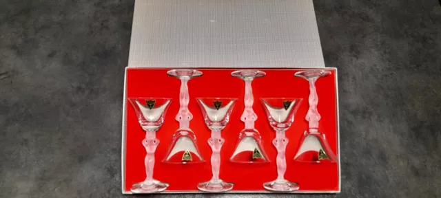 6 VERRES EN CRISTAL BAYEL MODELE VENUS NUE FORME CONIQUE Ht 16,2 cm