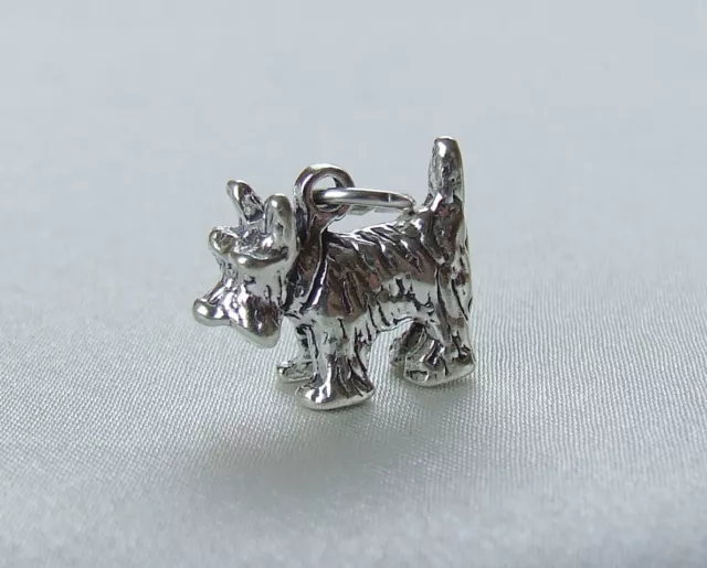 Scottie Westie Terrier Dog 3D 925 Charm Sterling Silver