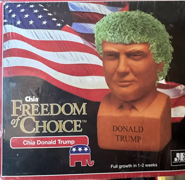 Sealed Chia Pet Donald Trump Freedom of Choice Series Pottery Plant NIP