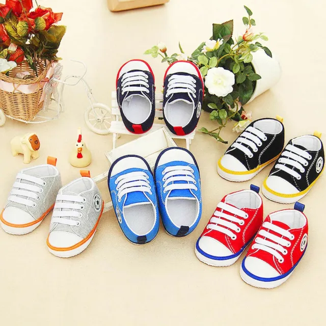 Newborn Baby Boy Girl Pram Shoes Infant Sneakers Toddler PreWalker Trainers