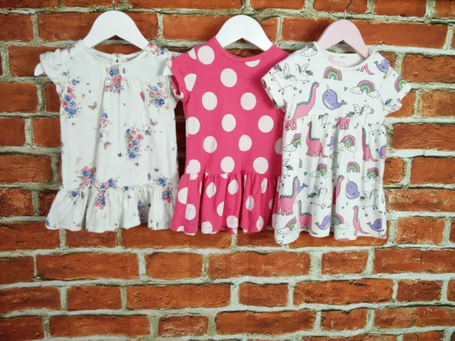 Baby Girls Bundle Age 9-12 Months Next Bluezoo T-Shirt Dress Summer Unicorn 80Cm