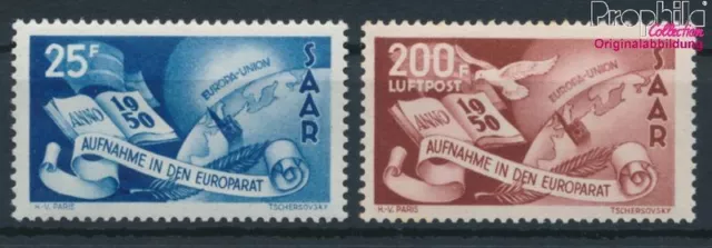 Briefmarken Saarland 1950 Mi 297-298 mit Falz Vögel (10221286