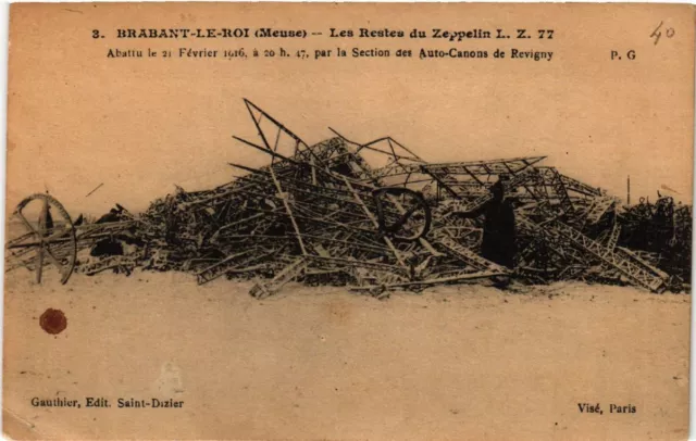 CPA AK BRABANT-le-ROI Les Restes du Zeppelin L. Z. 77 21 Fevrier 1916 (484395)