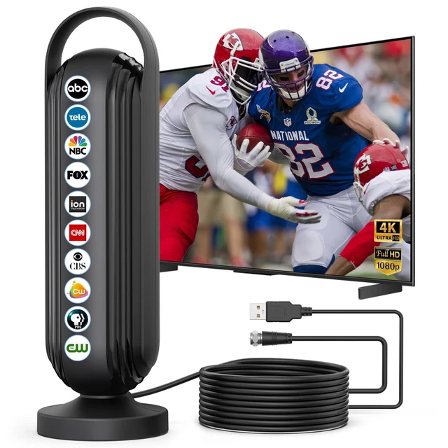 2025 TV Antenna 2180+ Mile Range - Digital HD Antenna With Amplifier For Local Channels, 30FT Cable