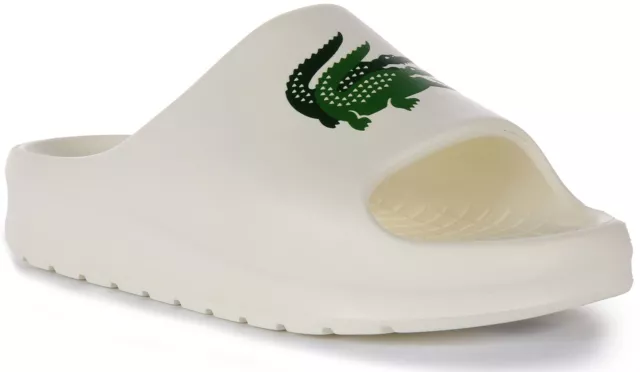 Lacoste Serve Slide 2.0 One Piece Moulded Sandal White Green Womens UK 3 - 8