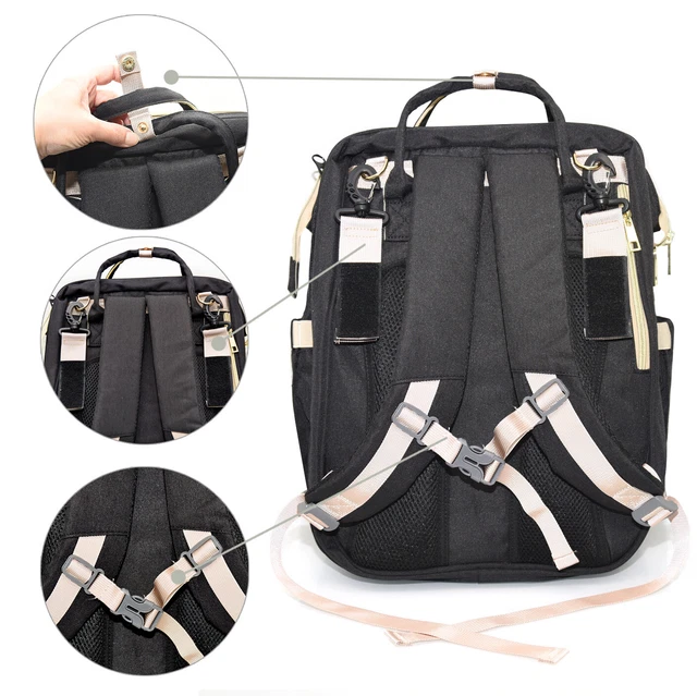 Travel Bassinet, With Portable Baby Bed, Diaper Bag, Backpack with USB 8