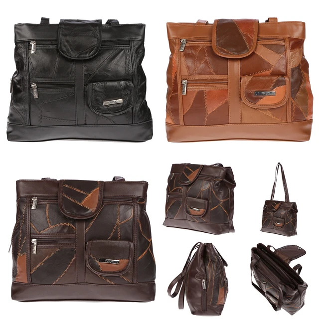 Grand XL Femmes Sac en Cuir Véritable Sac à Bandoulière Main Bag
