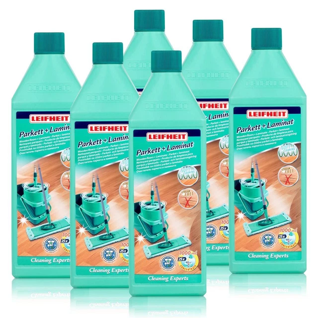 Leifheit Parkett + Laminat-Reiniger 1 L - Hoch ergiebiges Konzentrat (6er Pack)