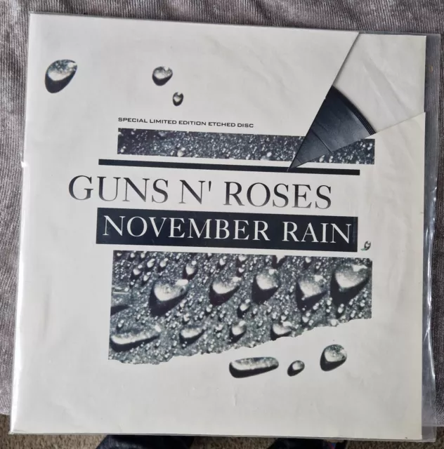 Guns N Roses November Rain Sweet Child Of Mine 12" Etched Single EX EX 1985