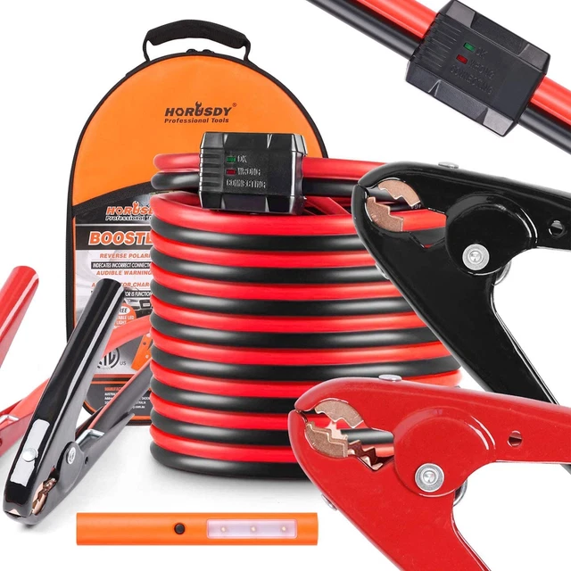 25FT Jumper Cables, 1-Gauge 800A Heavy Duty Jumper Battery Cables 25 Ft