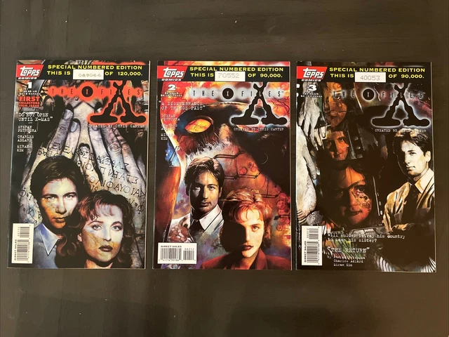 The X Files #1-3 - Special Numbered Editions (Complete Set) - Topps Comics 1995