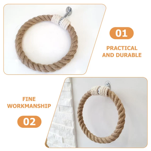 Rustic Style Towel Rings Hand Towel Holder Towel Rack Macrame Decor Bohemia 5