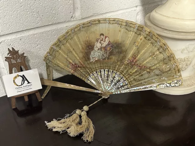 Stunning Antique Early 19th Century Hand Painted Fan (A/F)