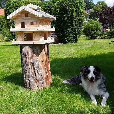 Luxus Vogelhaus mit Schindeldach Futterhaus Vogelhäuschen Vogelvilla Holz XXL 
