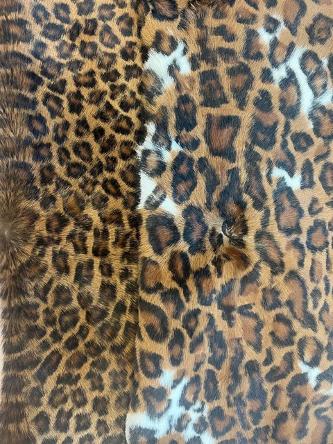 Hair on Hide Long Hair Calf Skin Pelt Leather Animal Print Leopard Bobcat 6-7 SF Hair on Hide Long Hair Calf Skin Pelt Leather Animal Print Leopard Bobcat 6-7 SF