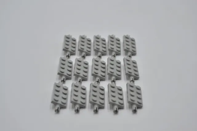 LEGO 15 x Achse Radhalter althell grau Light Gray Plate 2x4 with Pins 30157