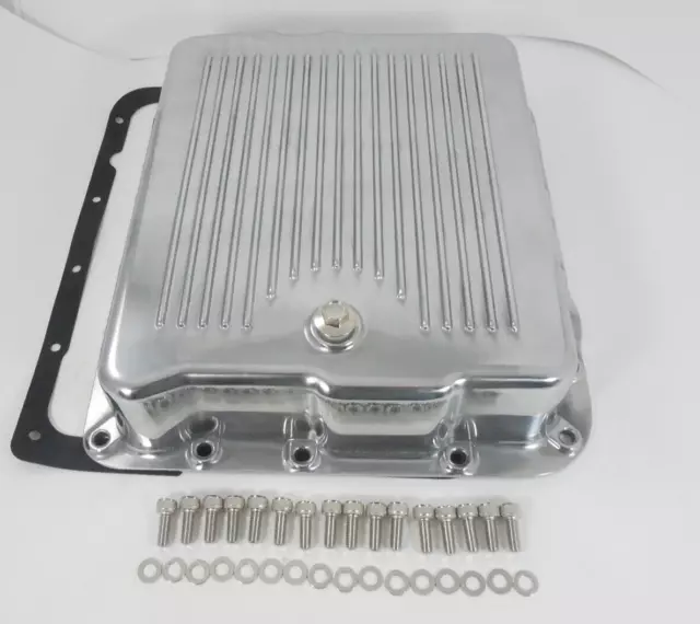 GM 700R4 Polished Aluminum Finned Extra Capacity Transmission Pan