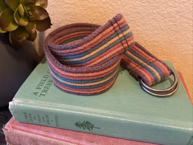 Toddler Kids 25" Woven Belt w/ double D rings Size 2T-3T Multicolored