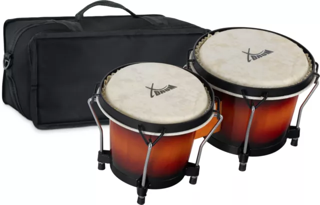 XDrum Bongo Set Trommeln Percussion Instrument Schlaginstrument Tasche Sunburst