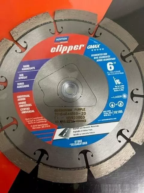 norton clipper gmax #70184641868  6" BLADE, NEW, FREE SHIPPING
