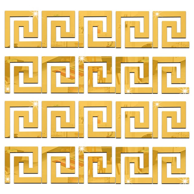 60x Acrylic Mirror Tile Wall Sticker Removable Decal Self Adhesive DIY Art Decor