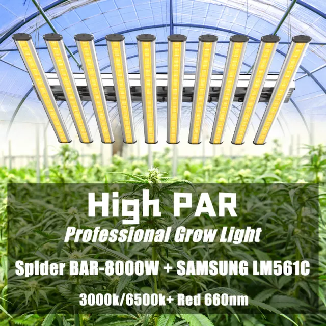 BAR-8000W Spider LED Grow Light Bar Strip Full Spectrum Commercial Indoor Plants