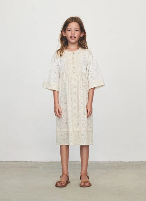 ZARA KIDS GIRL Voluminous Dress With Swiss Embroidery Oyster White 6101/007 $89.00 - PicClick ZARA KIDS GIRL Voluminous Dress With Swiss Embroidery Oyster White 6101/007 $89.00 - PicClick