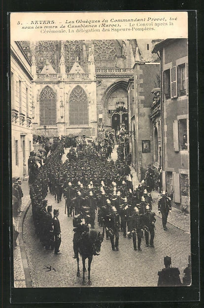 CPA Nevers, The Funeral of Commander Provot, Killed Under the Walls of Casablanca,
