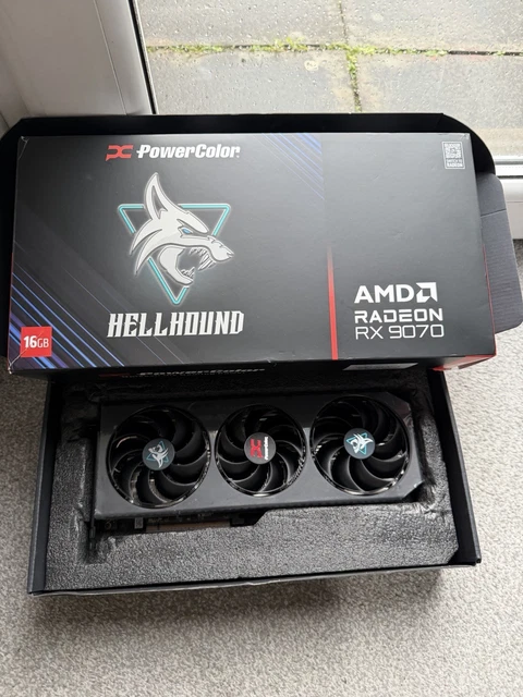 AMD RADEON RX 9070 XT 16GB GDDR6 Graphics card PowerColor Hellhound £ ...