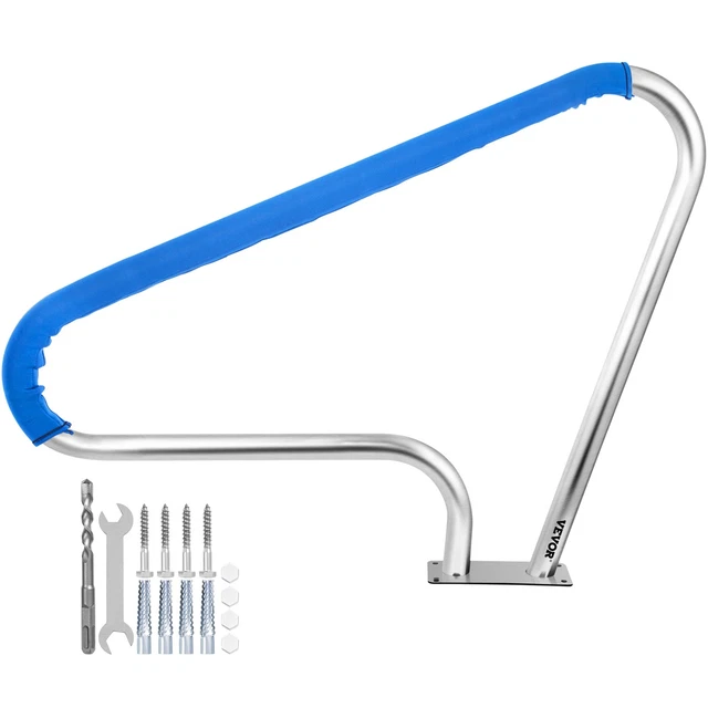 Poignée de sécurité pour escalier en fer pour extérieur - Barre de sécurité - Rampe de terrasse rustique - Support mural en acier inoxydable (12, 2