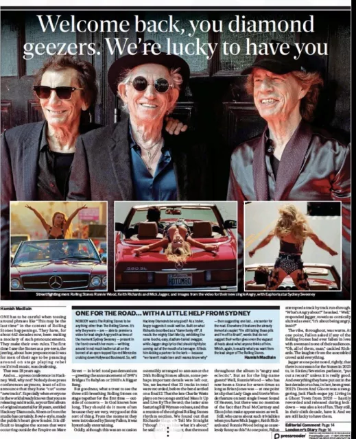 Rolling Stones New Album Hackney Diamonds Angry Video UK Clippings Articles