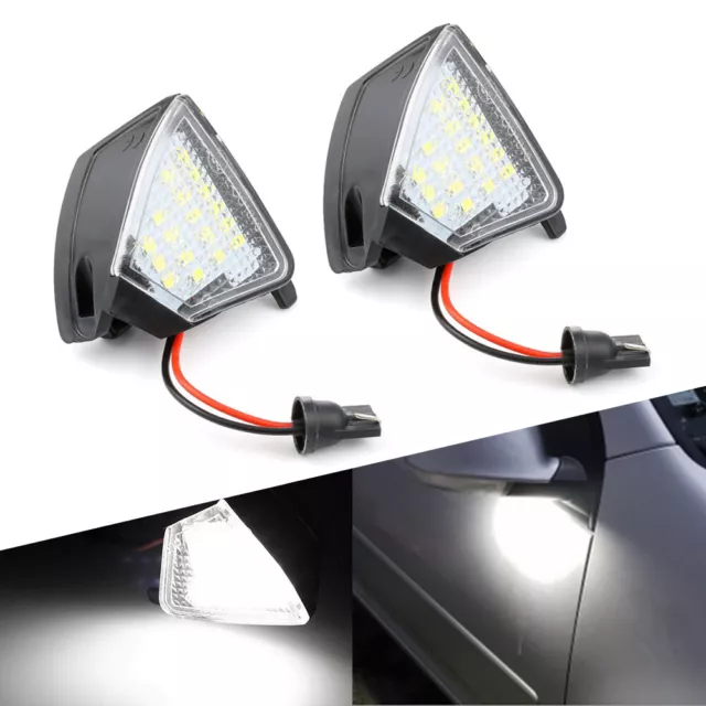 2x For VW Golf Jetta MK3 EOS Passat CC LED Under Side Mirror Puddle Light Lamp