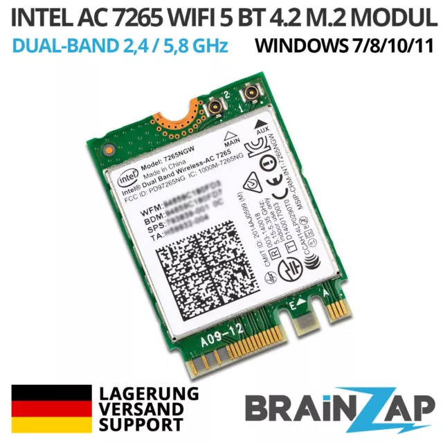 Intel M.2 NGFF WLAN Modul 7265 NGW - WiFi 5 1300 Mbps 802.11ac BT4.2 860883-001