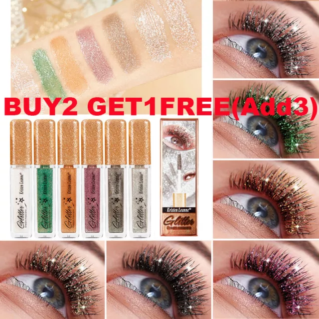 Glitter 4D Lash Mascara Colored Lengthening Sparkling Diamond Eyelash Cosmetic