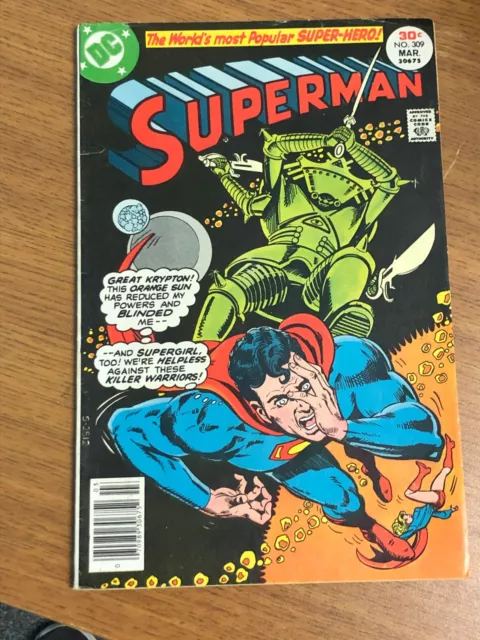 1977 Dc Comics Superman Issue 309 Supergirl Gerry Conway Orlando Garcia Lopez