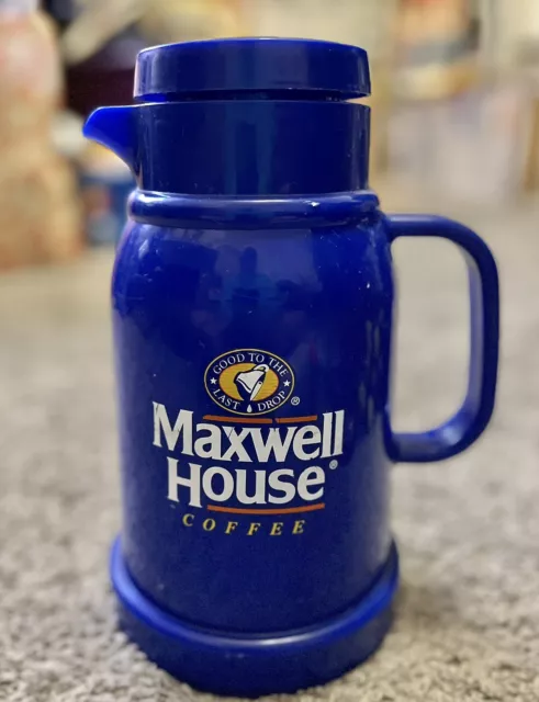 Maxwell House Coffee Thermos/ Insulated Carafe Blue Made In England