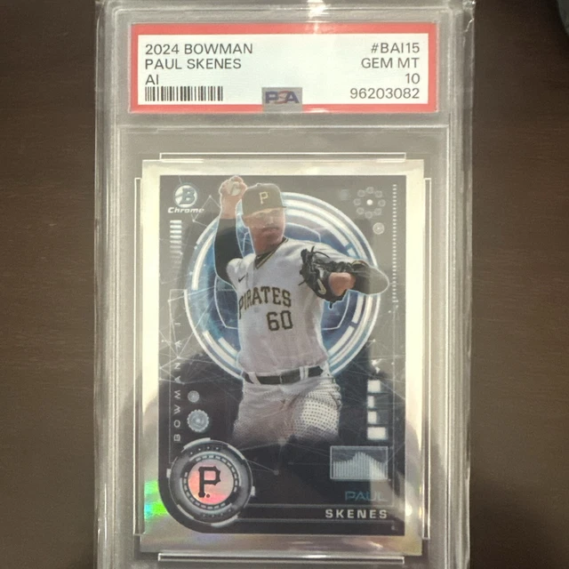 PAUL SKENES 2024 Bowman Chrome Refractor AI PSA 10 BAI15 Pirates
