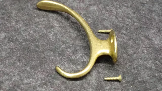 (2) Ives 5-1/2" COAT & HAT HOOK, ALUMINUM BRIGHT BRASS FINISH P/N SP574A3 (G15)