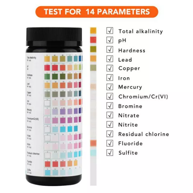 14-in-1 Swimming Pool Drinking Water Quality Test Kit Chlorine PH Value.EL