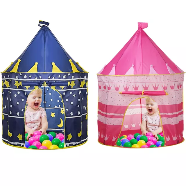 Kids Pop Up Wizard Princess Castle Ball Playing Tent Indoor Outdoor Playhouse
