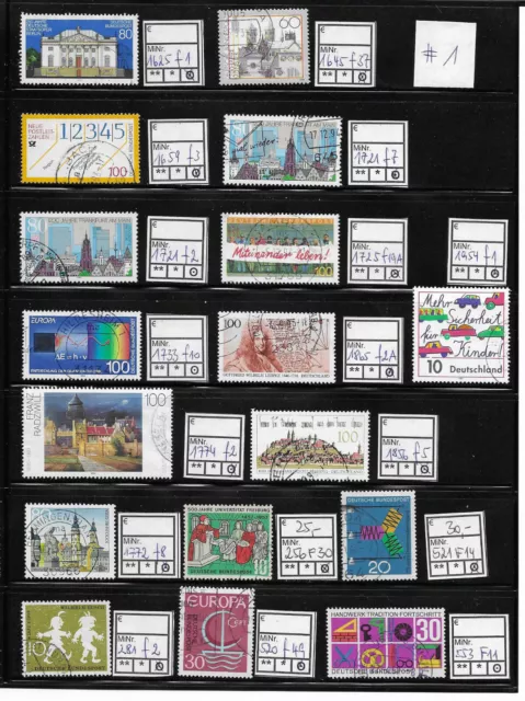 BUND BRD Plattenfehler Kleine Sammlung #1