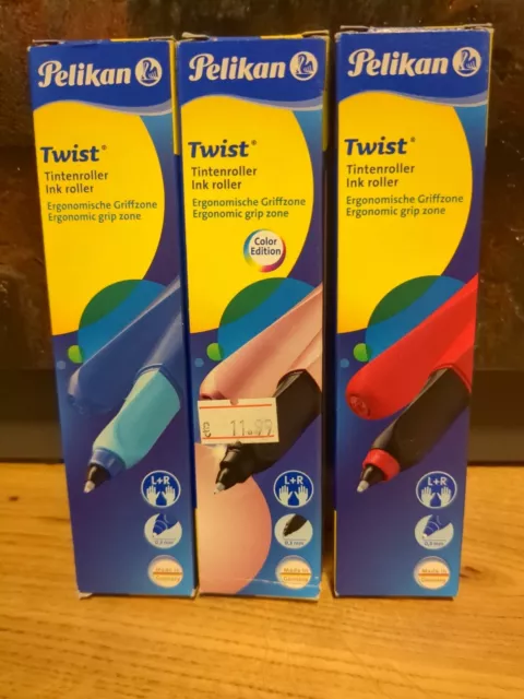 Pelikan Tintenroller Twist, Pelikano L+R, Tintenschreiber+Pakung Patronen Gratis