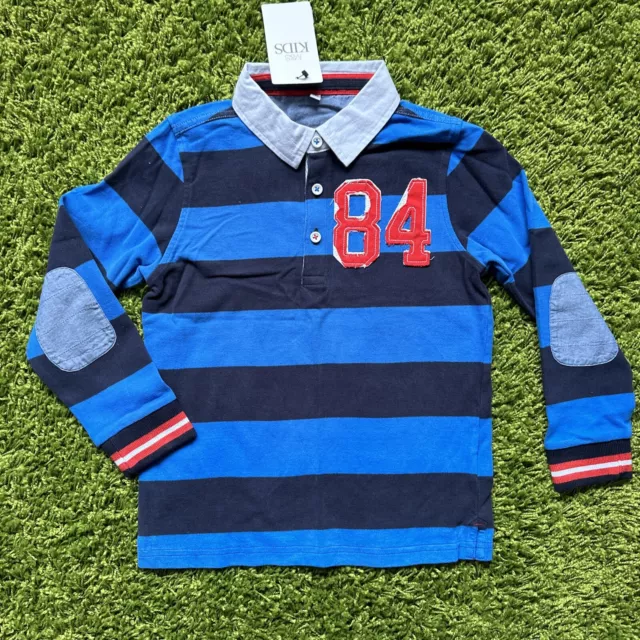 NEW M&S Cotton long sleeve rugby shirt Top 6-7 boys clothing adventure frugi