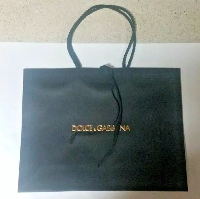 DOLCE & GABBANA Paper Shopping Gift Bag Black Approx 17:X12,5"X6-1/4"-NEW